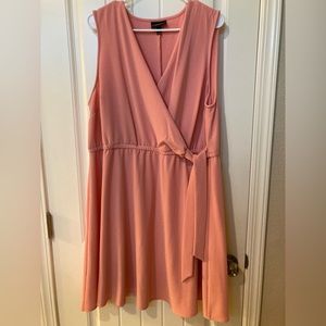 Dusty Rose Plus Size Faux Wrap Dress